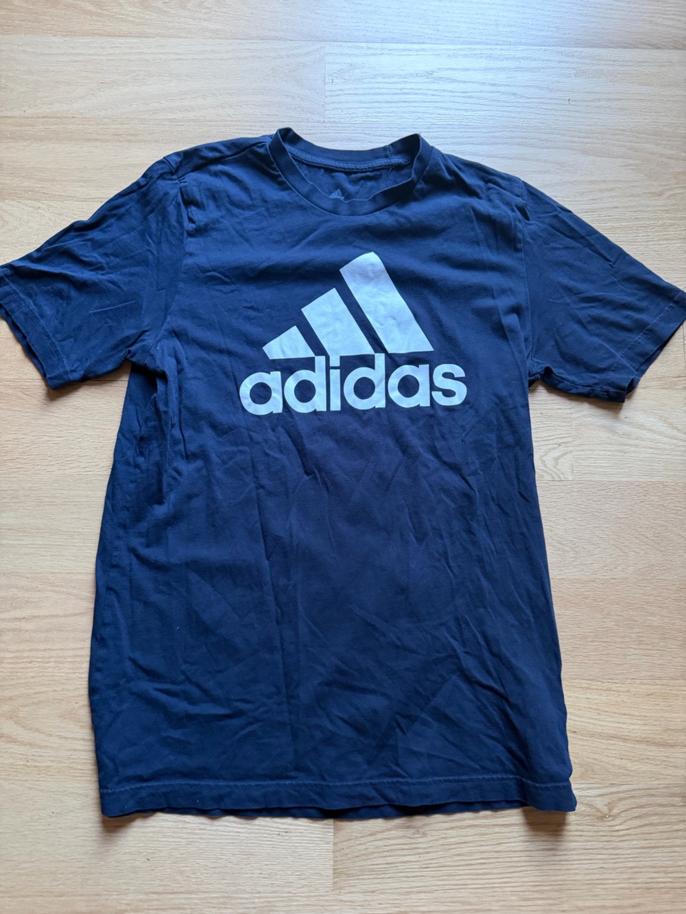 adidas Navy Blue Short Sleeve Tee with White Logo